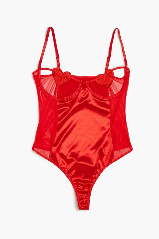 Heart Underwire Lingerie Bodysuit