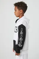 Kids ACDC Colorblock Hoodie (Girls + Boys) in Black/White, 13/14