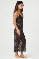 Women's Sheer Lace Lingerie Maxi Slip Dress