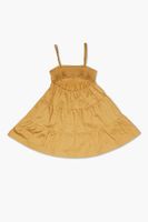Girls Satin Tiered Cami Dress (Kids) Gold,