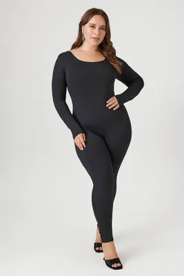 Women's Contour Scoop-Back Jumpsuit in Black, 0X