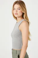 Women's Cotton-Blend Tank Top in Heather Grey, XS