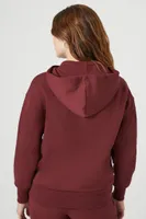 Women's Drop-Sleeve Fleece Hoodie in Wine Small