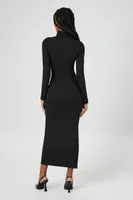 Women's Ribbed Mock Neck Maxi Dress