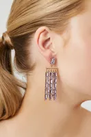 Women's Faux Gem Chandelier Earrings in Gold/Purple