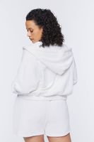 Women's Drop-Sleeve Zip-Up Hoodie in White, 1X