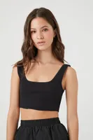 Women's Cropped Tank Top in Black, XL