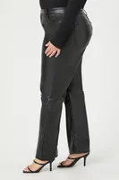 Women's Faux Leather Straight Pants