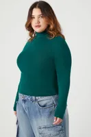 Women's Fitted Turtleneck Sweater Emerald,