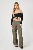 Women's Ruched Off-the-Shoulder Crop Top