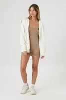 Women's Fleece Zip-Up Hoodie in Cream Small