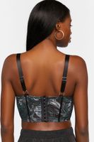 Women's Marble Bustier Crop Top in Green Small