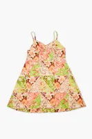 Girls Floral Patchwork Cami Dress (Kids) in Green, 11/12