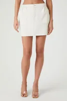 Women's Twill A-Line Mini Skirt in Taupe Large