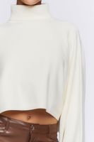 Women's Turtleneck Dolman-Sleeve Sweater in Ivory Large