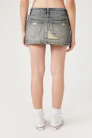 Women's Distressed Micromini Denim Skirt