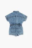 Girls Denim Zip-Up Romper (Kids) Light Denim,