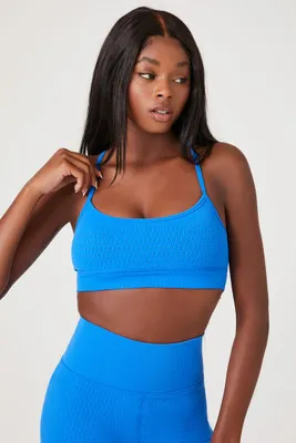 Women's Seamless Crisscross Sports Bra in Sapphire Large