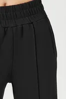 Women's French Terry Straight-Leg Pants in Black Small