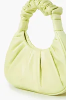 Women's Ruched Crescent Crossbody Bag in Citron