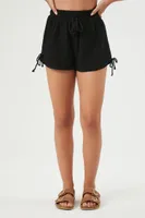 Women's Ruched Pull-On Shorts in Black Small