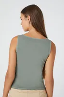 Women's Cropped Tank Top in Dark Olive, XS