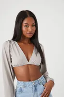 Women's Crisscross Plunging Crop Top