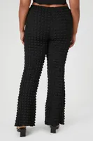 Women's Textured Flare Pants Black,