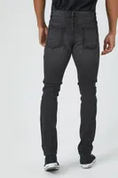 Men Stretch-Denim Skinny Jeans in Washed Black, 33