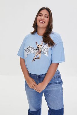 Women's Led Zeppelin Cropped T-Shirt in Blue, 2X