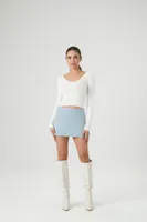 Women's Cropped Rib-Knit Sweater