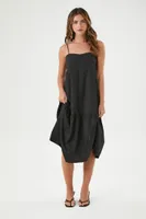 Women's Tiered Cami Midi Dress in Black Medium