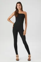 Women's Sweater-Knit Tube Jumpsuit in Black, XS