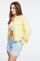 Women's Linen-Blend Buttoned Shacket in Mimosa Medium