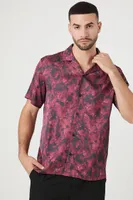 Men Satin Abstract Print Shirt