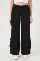 Women's Twill Wide-Leg Cargo Pants