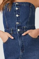 Women's Button-Front Denim Tube Dress