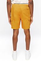 Men Drawstring Cargo Shorts in Mustard Medium