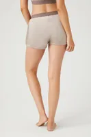 Women's Contrast-Trim Pajama Shorts Deep Taupe/Taupe