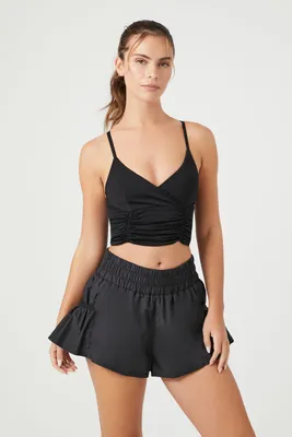 Women's Active Smocked Flare Shorts Black