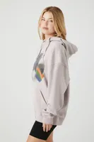 Women's French Terry Pink Floyd Graphic Hoodie in Taupe, XS