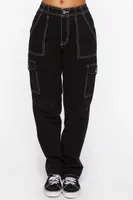 Women's Cotton Cargo Pants in Black Large