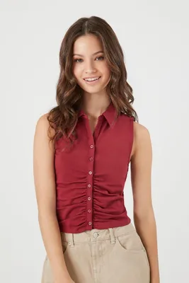 Women's Ruched Sleeveless Top