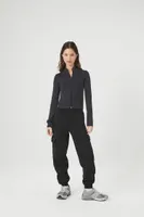 Women's Seamless Ribbed Zip-Up Jacket Black