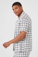 Forever 21 Men's Geo Print Satin Shirt