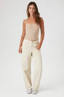 Women's Sweater-Knit Cropped Cami in Oatmeal Medium