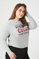 Women's Coors Graphic Cropped Top in Heather Grey, 1X