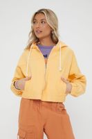 Women's Canvas Zip-Up Hooded Jacket in Cantaloupe Medium