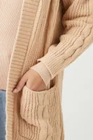 Women's Open-Front Cardigan Sweater in Taupe Large