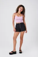 Women's Zip-Front Cargo Shorts Black